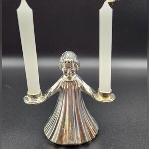 Vintage Angel Lights Silver Candle Holder International Silver Co. Italy 3x3in
